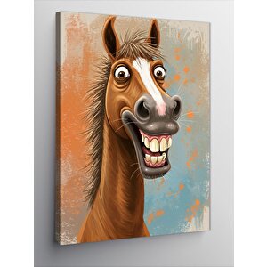 Kanvas Tablo Komik At Çizimi 100x140 cm