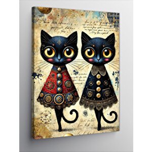 Kanvas Tablo Eşsiz Kedi Çifti 100x140 cm