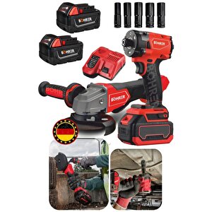 Alman V598 Süper İki̇si̇ Bi̇r Arada Set 350nm Somun Sikma Ve 115mm Akülü Taşlama
