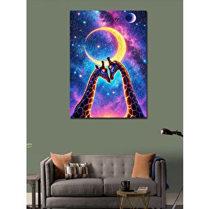 Kanvas Tablo Galaksi Ve Zürafa Figürü 50x70 cm