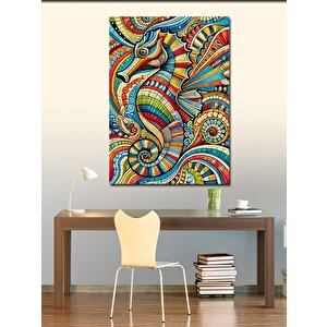 Kanvas Tablo Renkli Soyut Deniz Atı 50x70 cm