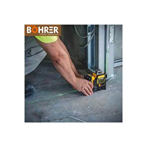 Böhr Bh089g 12 Satır Lazer Seviyesi 12v Pil 3 Taraf * 360 Derece Dikey Yatay Yeşil Işık Seviye Ölçer