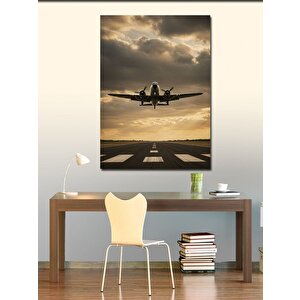 Kanvas Tablo Uçak Ve Pist 50x70 cm