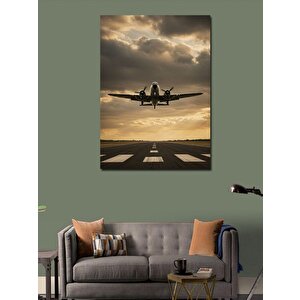 Kanvas Tablo Uçak Ve Pist 50x70 cm