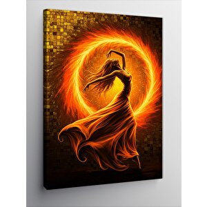 Kanvas Tablo Ateş Halkası Ve Dans 100x140 cm
