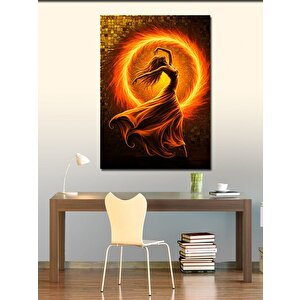 Kanvas Tablo Ateş Halkası Ve Dans 100x140 cm