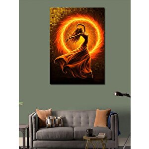 Kanvas Tablo Ateş Halkası Ve Dans 100x140 cm