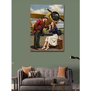 Kanvas Tablo Uçak Yanında Çift 50x70 cm