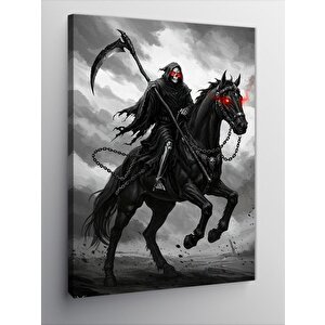 Kanvas Tablo Kara Şövalye Ve At 70x100 cm