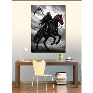 Kanvas Tablo Kara Şövalye Ve At 70x100 cm