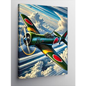 Kanvas Tablo Retro Uçak Ve Gökyüzü 50x70 cm