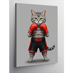Kanvas Tablo Boksör Kedi 100x140 cm