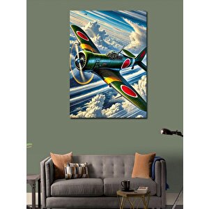 Kanvas Tablo Retro Uçak Ve Gökyüzü 100x140 cm