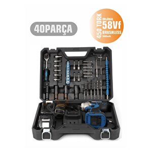 Akülü Kömürsüz 58vf 5000 Mah Torklu Full Setli Somun Sıkma Bijon Sökme (torklu Vidalama Özelliği)