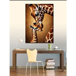 Kanvas Tablo Anne Ve Yavru Zürafa 70x100 cm