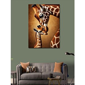 Kanvas Tablo Anne Ve Yavru Zürafa 70x100 cm