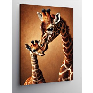 Kanvas Tablo Sevimli Zürafa Çifti 100x140 cm