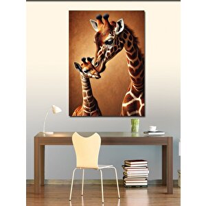 Kanvas Tablo Sevimli Zürafa Çifti 100x140 cm