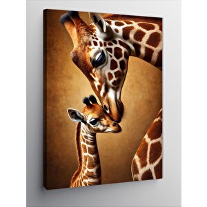 Kanvas Tablo Anne Ve Yavru Zürafa 50x70 cm