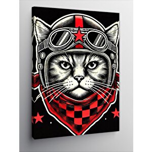 Kanvas Tablo Pilot Gözlüklü Kedi 100x140 cm