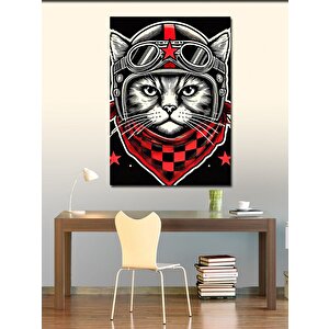 Kanvas Tablo Pilot Gözlüklü Kedi 100x140 cm
