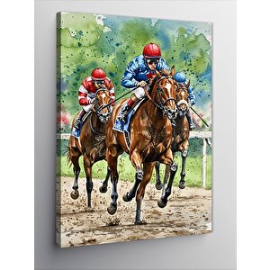 Kanvas Tablo At Yarışı Ve Hızın Coşkusu 50x70 cm