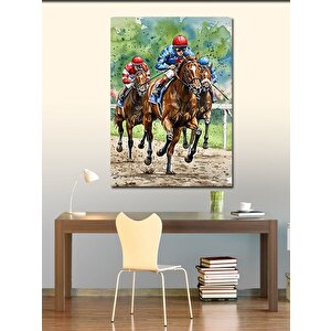 Kanvas Tablo At Yarışı Ve Hızın Coşkusu 70x100 cm