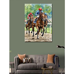 Kanvas Tablo At Yarışı Ve Hızın Coşkusu 70x100 cm