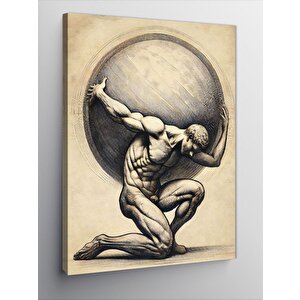 Kanvas Tablo Atlas Ve Dünya Yükü 70x100 cm