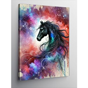 Kanvas Tablo Renkli At İllüstrasyonu 100x140 cm