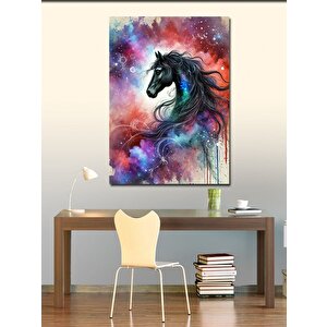 Kanvas Tablo Renkli At İllüstrasyonu 100x140 cm
