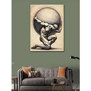 Kanvas Tablo Atlas Ve Dünya Yükü 50x70 cm