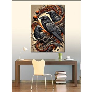 Kanvas Tablo Kuzgunlar Ve Mistik Atmosfer 70x100 cm