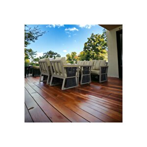 Ferro 3-1-1 Bahçe Ve Balkon Koltuk + Masa Takımı Krem