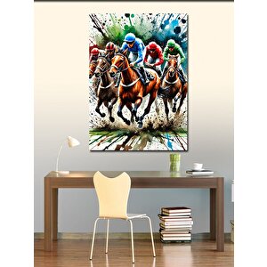 Kanvas Tablo At Yarışı Heyecanı 100x140 cm