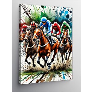 Kanvas Tablo At Yarışı Heyecanı 70x100 cm