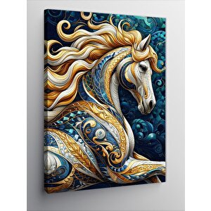 Kanvas Tablo Rüzgarlı Beyaz At 50x70 cm