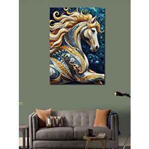 Kanvas Tablo Rüzgarlı Beyaz At 50x70 cm