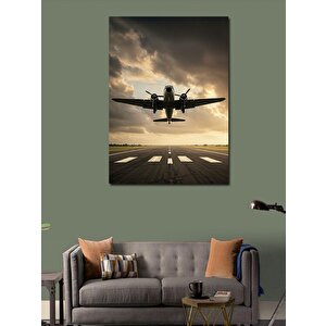 Kanvas Tablo Kalkış Yapan Uçak Manzarası 50x70 cm