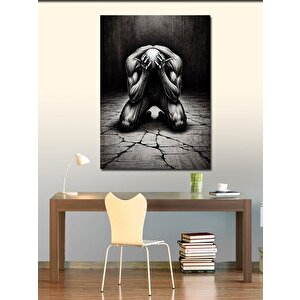 Kanvas Tablo Hüzünlü Adam Ve Karanlık Atmosfer 50x70 cm