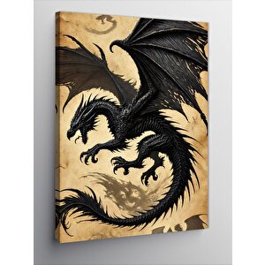 Kanvas Tablo Uçan Ejderha Çizimi 70x100 cm