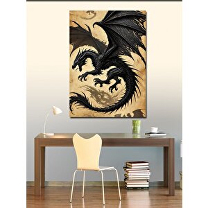 Kanvas Tablo Uçan Ejderha Çizimi 70x100 cm