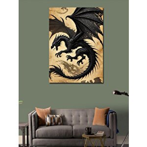 Kanvas Tablo Uçan Ejderha Çizimi 70x100 cm
