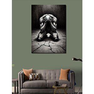 Kanvas Tablo Hüzünlü Adam Ve Karanlık Atmosfer 70x100 cm