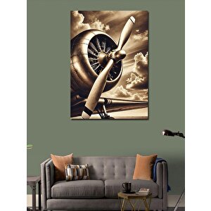 Kanvas Tablo Uçak Pervanesi Ve Gökyüzü 100x140 cm