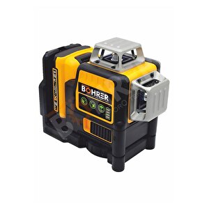 Bh089gi 12 Satır Lazer Seviyesi 12v Pil 3 Taraf 360 Derece Dikey Yatay Yeşil Işık Seviye Ölçme