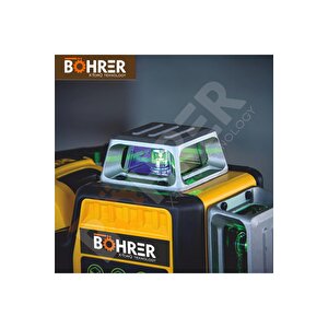 Bh089gi 12 Satır Lazer Seviyesi 12v Pil 3 Taraf 360 Derece Dikey Yatay Yeşil Işık Seviye Ölçme
