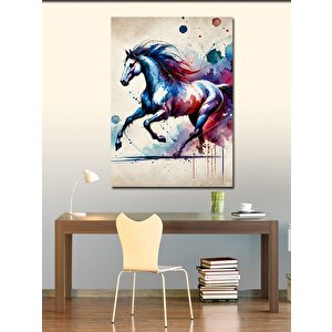 Kanvas Tablo Suluboya Renkli At 100x140 cm