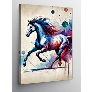 Kanvas Tablo Suluboya Renkli At 50x70 cm