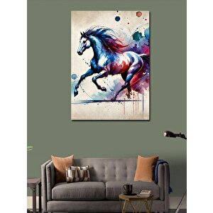 Kanvas Tablo Suluboya Renkli At 50x70 cm
